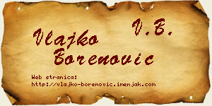 Vlajko Borenović vizit kartica